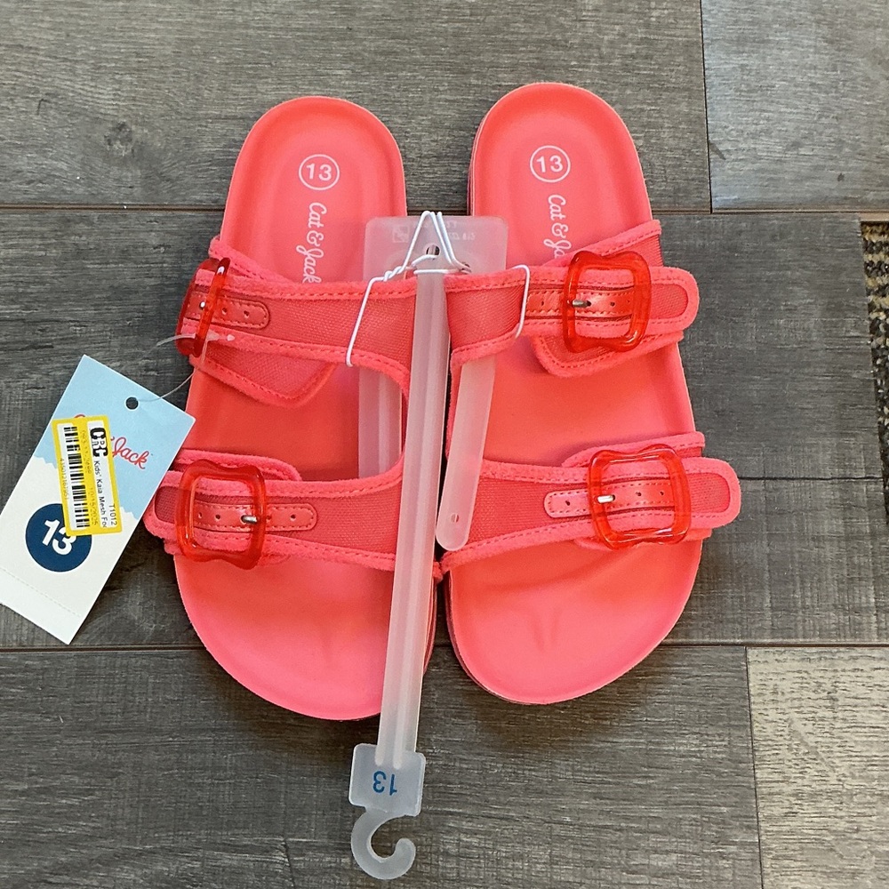 Cat & Jack Vibrant Pink Double-Strap Sandals